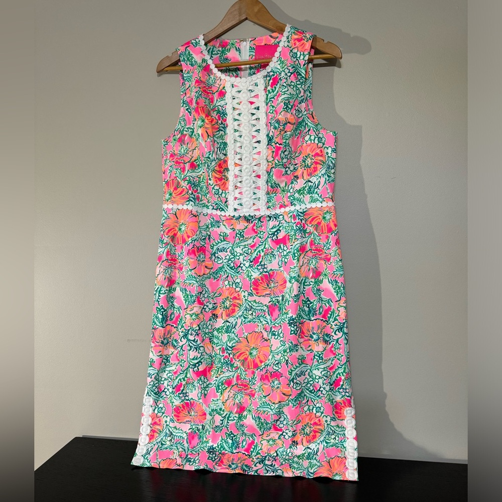 Lilly Pulitzer Ashler Midi Shift Dress - Pink Perfect Poppy